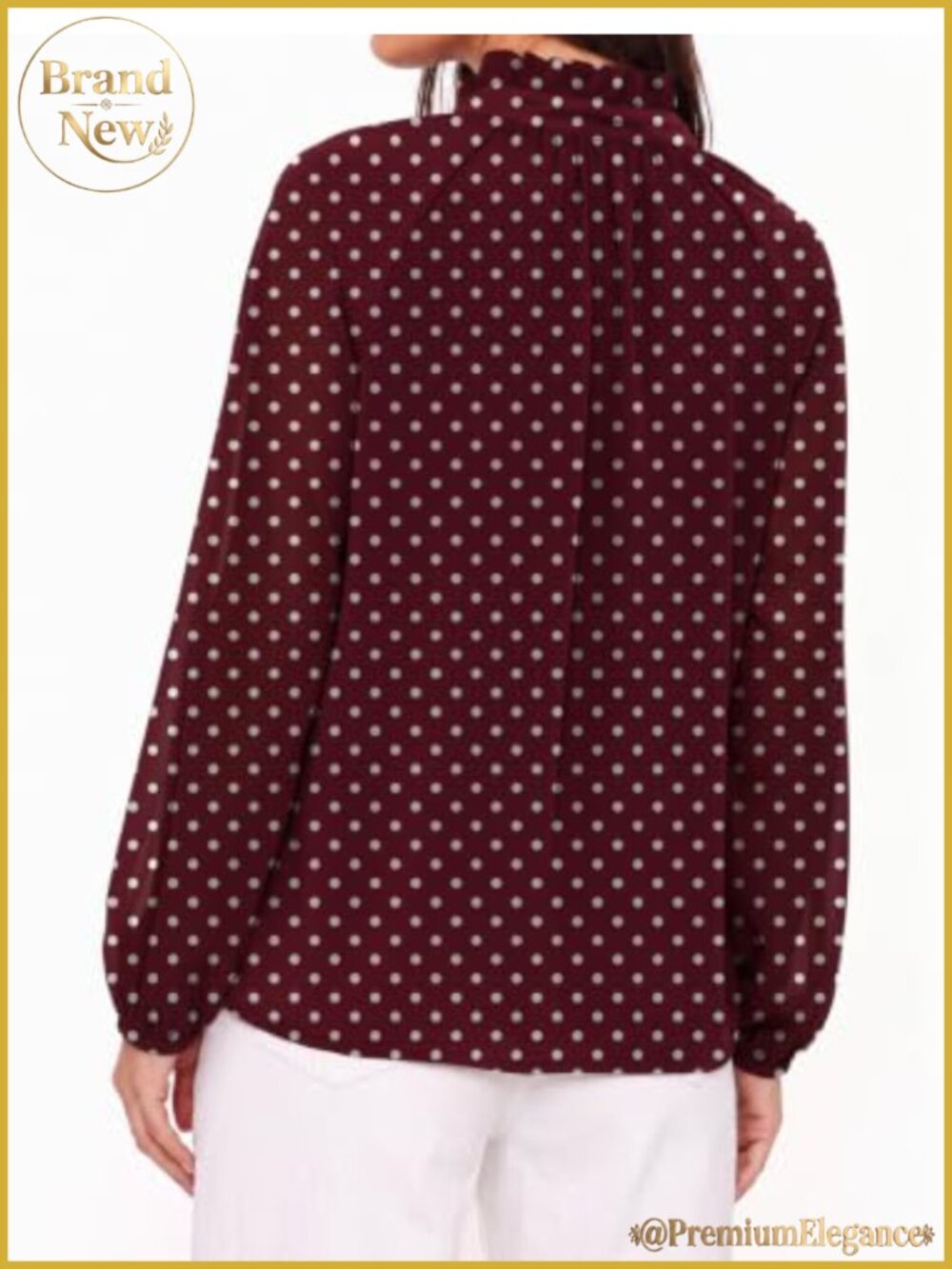 Women's Chiffon Floral Button-Down Blouse V-Neck Ruffle Long Sleeve Boho Top - Picture 5 of 6